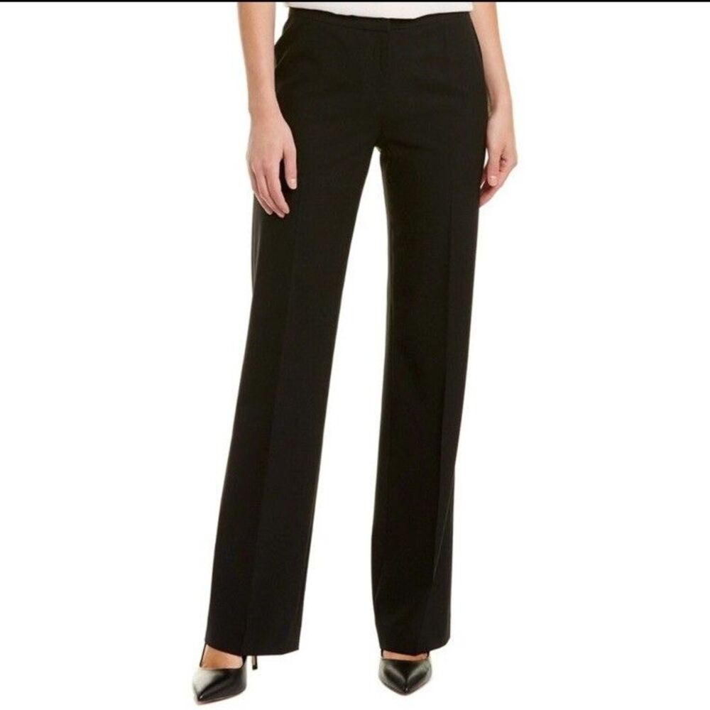 Lafayette 148 Women’s Wool Black Straight Leg Trouser Pants Size: 2 NWT $798